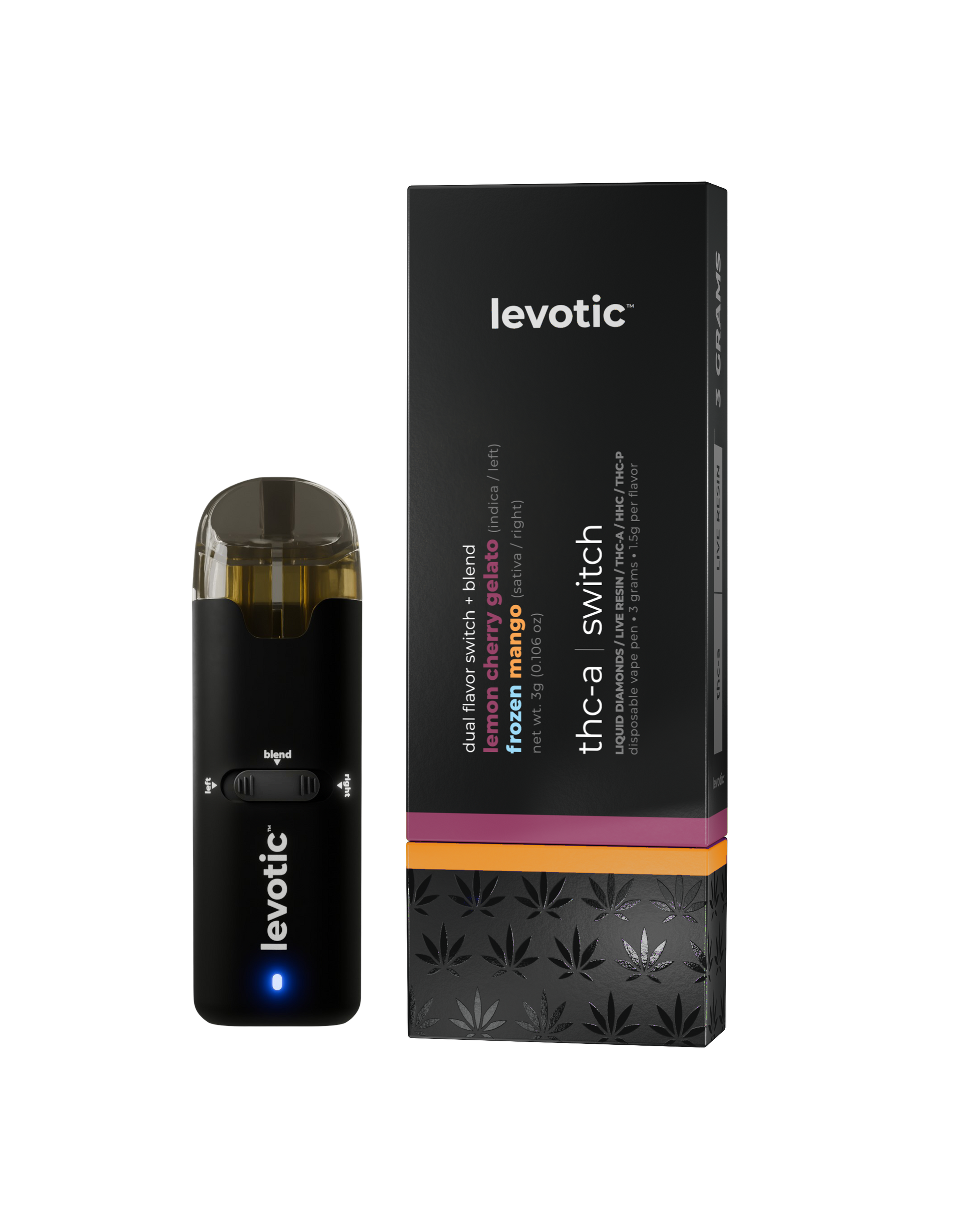 frozen flavors disposable vape thc lemon cherry gelato x frozen mango – levotic™